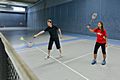 Badminton: Stoppbal kurz hinter dem Netz